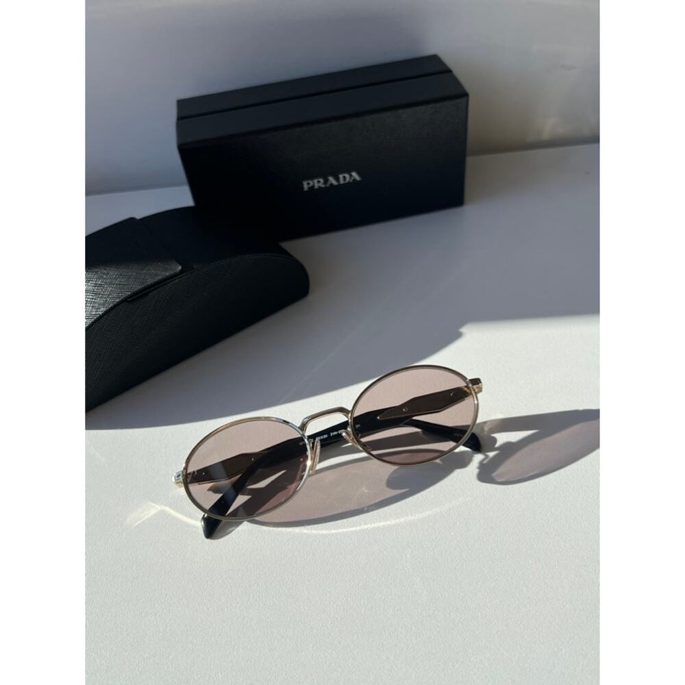 NEW Prada PR65ZS Oval Sunglasses in Gold Purple - Picture 3 of 8